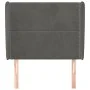Headboard with dark gray velvet ears 83x23x118/128 cm by , Headboards and footboards - Ref: Foro24-3117847, Price: 70,59 €, D...