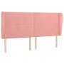 Cabecero con orejas de terciopelo rosa 203x23x118/128 cm de , Cabeceros y pies de cama - Ref: Foro24-3117887, Precio: 112,12 ...
