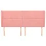 Cabecero con orejas de terciopelo rosa 203x23x118/128 cm de , Cabeceros y pies de cama - Ref: Foro24-3117887, Precio: 112,12 ...