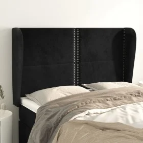 Kopfteil mit Ohren aus schwarzem Samt, 147 x 23 x 118/128 cm von , Kopf- und Fußteile - Ref: Foro24-3117866, Preis: 115,69 €,...
