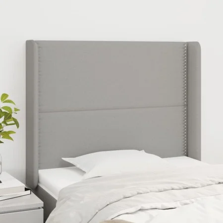 Headboard with light gray fabric ears 83x16x118/128 cm by , Headboards and footboards - Ref: Foro24-3119414, Price: 57,29 €, ...