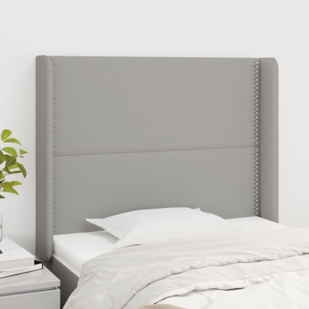 Kopfteil mit hellgrauen Stoffohren 83x16x118/128 cm von , Kopf- und Fußteile - Ref: Foro24-3119414, Preis: 58,42 €, Rabatt: %