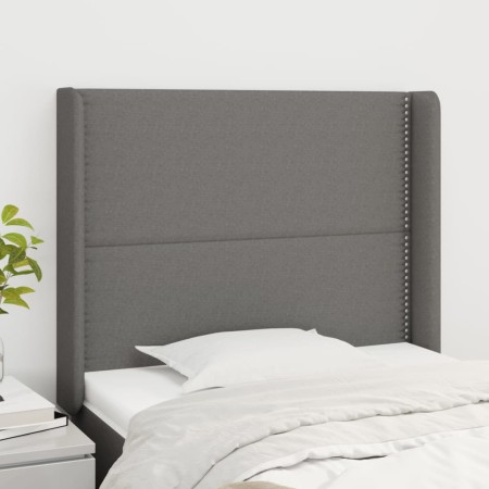 Headboard with dark gray fabric ears 93x16x118/128 cm by , Headboards and footboards - Ref: Foro24-3119423, Price: 60,34 €, D...