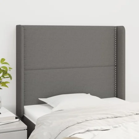 Kopfteil mit dunkelgrauen Stoffohren 93x16x118/128 cm von , Kopf- und Fußteile - Ref: Foro24-3119423, Preis: 59,46 €, Rabatt: %