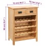 Mueble botellero de madera maciza de roble 72x32x90 cm de vidaXL, Botelleros - Ref: Foro24-247043, Precio: 264,40 €, Descuent...