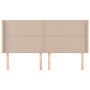 Headboard with ears cappuccino synthetic leather 183x16x118/128 cm by , Headboards and footboards - Ref: Foro24-3119547, Pric...