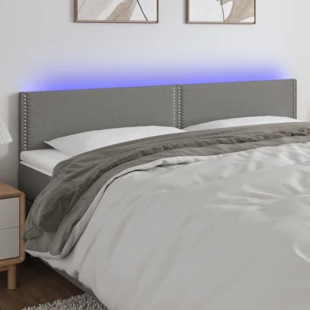 Kopfteil aus dunkelgrauem Stoff mit LED 180x5x78/88 cm von , Kopf- und Fußteile - Ref: Foro24-3121487, Preis: 53,88 €, Rabatt: %