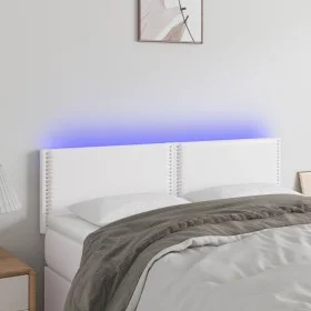 Headboard with LED white synthetic leather 144x5x78/88 cm by , Headboards and footboards - Ref: Foro24-3121563, Price: 62,80 ...