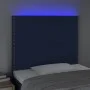Headboard with LED lights blue fabric 90x5x118/128 cm by , Headboards and footboards - Ref: Foro24-3122272, Price: 54,89 €, D...