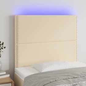 Kopfteil mit LED-Leuchten, cremefarbener Stoff, 100 x 5 x 118/128 cm von , Kopf- und Fußteile - Ref: Foro24-3122279, Preis: 5...