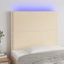 Kopfteil mit LED-Leuchten, cremefarbener Stoff, 100 x 5 x 118/128 cm von , Kopf- und Fußteile - Ref: Foro24-3122279, Preis: 5...