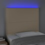 Kopfteil mit LED-Leuchten, cremefarbener Stoff, 100 x 5 x 118/128 cm von , Kopf- und Fußteile - Ref: Foro24-3122279, Preis: 5...