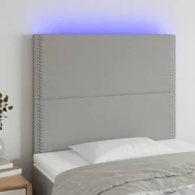 Kopfteil mit LED-Leuchten aus hellgrauem Stoff 80x5x118/128 cm von , Kopf- und Fußteile - Ref: Foro24-3122258, Preis: 50,53 €...