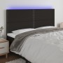 Kopfteil mit LED-Leuchten, schwarzer Stoff, 180 x 5 x 118/128 cm von , Kopf- und Fußteile - Ref: Foro24-3122300, Preis: 97,11...