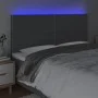 Kopfteil mit LED-Leuchten aus dunkelgrauem Stoff, 160 x 5 x 118/128 cm von , Kopf- und Fußteile - Ref: Foro24-3122291, Preis:...