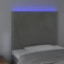 Headboard with LED lights light gray velvet 80x5x118/128 cm by , Headboards and footboards - Ref: Foro24-3122314, Price: 58,5...