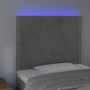 Kopfteil mit LED-Leuchten, hellgrauer Samt, 80 x 5 x 118/128 cm von , Kopf- und Fußteile - Ref: Foro24-3122314, Preis: 56,58 ...