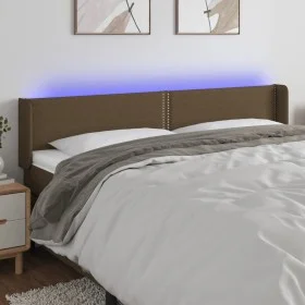 Dunkelbraunes Stoffkopfteil mit LED 163x16x78/88 cm von , Kopf- und Fußteile - Ref: Foro24-3123105, Preis: 61,08 €, Rabatt: %