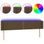 Dark brown fabric headboard with LED 163x16x78/88 cm by , Headboards and footboards - Ref: Foro24-3123105, Price: 61,08 €, Di...