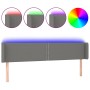 Dunkelgraues Stoffkopfteil mit LED 183x16x78/88 cm von , Kopf- und Fußteile - Ref: Foro24-3123111, Preis: 66,56 €, Rabatt: %