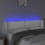 Kopfteil mit LED, weißem Kunstleder, 147 x 16 x 78/88 cm von , Kopf- und Fußteile - Ref: Foro24-3123187, Preis: 74,05 €, Raba...