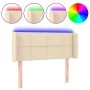 Cream fabric headboard with LED 83x16x78/88 cm by , Headboards and footboards - Ref: Foro24-3123215, Price: 54,78 €, Discount: %