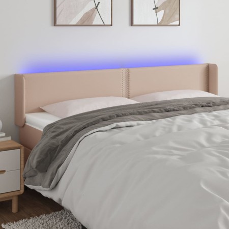 Kopfteil mit LED-Cappuccino-Kunstleder 183x16x78/88 cm von , Kopf- und Fußteile - Ref: Foro24-3123203, Preis: 76,71 €, Rabatt: %