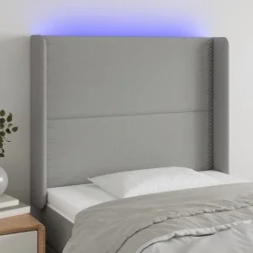 Light gray fabric headboard with LED 83x16x118/128 cm by , Headboards and footboards - Ref: Foro24-3123882, Price: 63,83 €, D...
