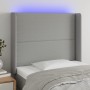 Kopfteil aus hellgrauem Stoff mit LED 83x16x118/128 cm von , Kopf- und Fußteile - Ref: Foro24-3123882, Preis: 63,28 €, Rabatt: %