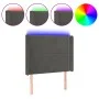 Dark gray velvet headboard with LED 83x16x118/128 cm by , Headboards and footboards - Ref: Foro24-3123939, Price: 75,52 €, Di...