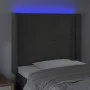 Dark gray velvet headboard with LED 83x16x118/128 cm by , Headboards and footboards - Ref: Foro24-3123939, Price: 75,52 €, Di...