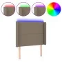 Headboard with LED in taupe gray fabric 93x16x118/128 cm by , Headboards and footboards - Ref: Foro24-3123894, Price: 68,15 €...