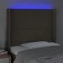 Headboard with LED in taupe gray fabric 93x16x118/128 cm by , Headboards and footboards - Ref: Foro24-3123894, Price: 68,15 €...