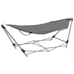 Hamaca con soporte plegable gris de vidaXL, Hamacas - Ref: Foro24-44366, Precio: 95,90 €, Descuento: %