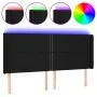 Black fabric headboard with LED 183x16x118/128 cm by , Headboards and footboards - Ref: Foro24-3123924, Price: 109,13 €, Disc...