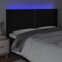 Kopfteil aus schwarzem Stoff mit LED 183x16x118/128 cm von , Kopf- und Fußteile - Ref: Foro24-3123924, Preis: 110,86 €, Rabat...