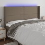 Kopfteil mit LED aus taupegrauem Stoff 163x16x118/128 cm von , Kopf- und Fußteile - Ref: Foro24-3123918, Preis: 121,99 €, Rab...