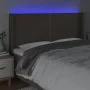 Headboard with LED in taupe gray fabric 163x16x118/128 cm by , Headboards and footboards - Ref: Foro24-3123918, Price: 120,85...