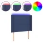 Cabecero con LED de tela azul 93x16x118/128 cm de , Cabeceros y pies de cama - Ref: Foro24-3123896, Precio: 67,63 €, Descuent...