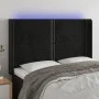 Cabecero con LED de terciopelo negro 147x16x118/128 cm de , Cabeceros y pies de cama - Ref: Foro24-3123958, Precio: 118,30 €,...