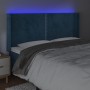 LED-Kopfteil aus dunkelblauem Samt, 163 x 16 x 118/128 cm von , Kopf- und Fußteile - Ref: Foro24-3123966, Preis: 133,68 €, Ra...