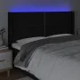 Cabecero con LED de tela negro 203x16x118/128 cm de , Cabeceros y pies de cama - Ref: Foro24-3123932, Precio: 113,89 €, Descu...
