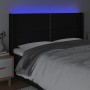 Kopfteil aus schwarzem Stoff mit LED 203x16x118/128 cm von , Kopf- und Fußteile - Ref: Foro24-3123932, Preis: 115,31 €, Rabat...