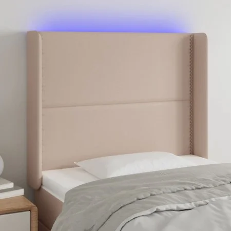 Kopfteil mit LED-Cappuccino-Kunstleder 93x16x118/128cm von , Kopf- und Fußteile - Ref: Foro24-3123991, Preis: 80,14 €, Rabatt: %