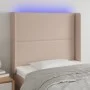 Cabecero con LED cuero sintético capuchino 93x16x118/128cm de , Cabeceros y pies de cama - Ref: Foro24-3123991, Precio: 80,59...