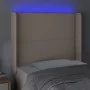 Cabecero con LED cuero sintético capuchino 93x16x118/128cm de , Cabeceros y pies de cama - Ref: Foro24-3123991, Precio: 80,59...