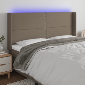 Kopfteil mit LED aus taupegrauem Stoff 183x16x118/128 cm von , Kopf- und Fußteile - Ref: Foro24-3123926, Preis: 108,10 €, Rab...