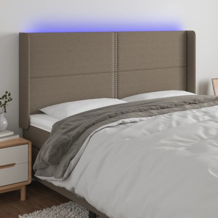 Headboard with LED in taupe gray fabric 183x16x118/128 cm by , Headboards and footboards - Ref: Foro24-3123926, Price: 108,48...