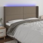Headboard with LED in taupe gray fabric 183x16x118/128 cm by , Headboards and footboards - Ref: Foro24-3123926, Price: 108,48...
