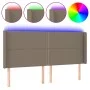 Headboard with LED in taupe gray fabric 183x16x118/128 cm by , Headboards and footboards - Ref: Foro24-3123926, Price: 106,79...